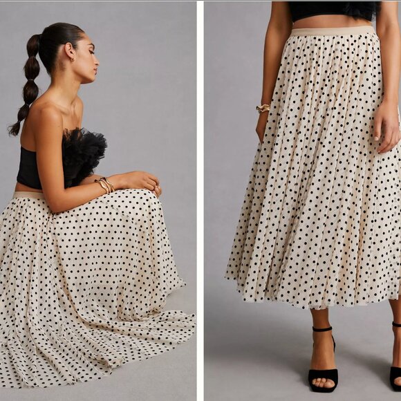 Daniel Rainn x Anthropologie Tulle Polka Dot Midi Skirt - Picture 8 of 8